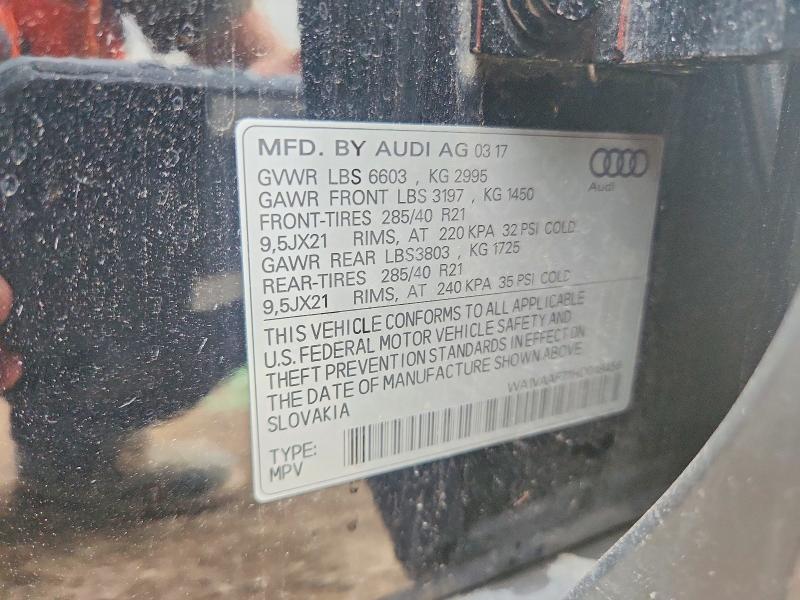 Aukcja sprzedaży 2017 Audi Q7, vin: WA1VAAF71HD048456, numer aukcji: 60796136