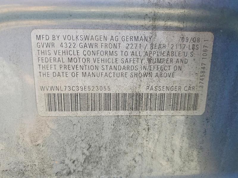 Продажа на аукционе авто 2009 Volkswagen Cc, vin: WVWNL73C39E523055, номер лота: 62830266