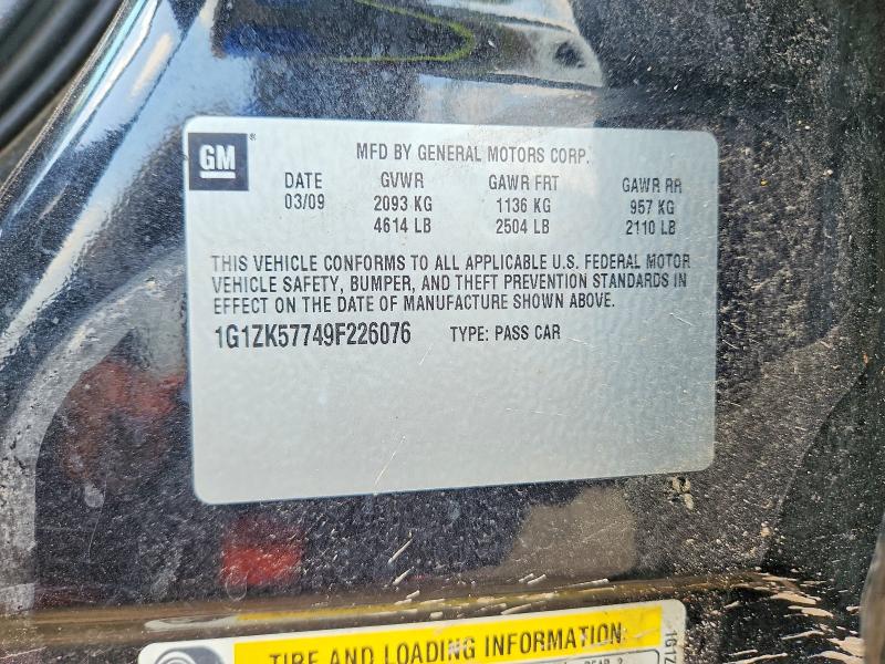 Aukcja sprzedaży 2009 Chevrolet Malibu, vin: 1G1ZK57749F226076, numer aukcji: 95586485
