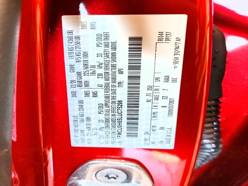 2020 Ford Escape მანქანა იყიდება აუქციონზე, vin: 1FMCU0H65LUC75298, აუქციონის ნომერი: 60403686
