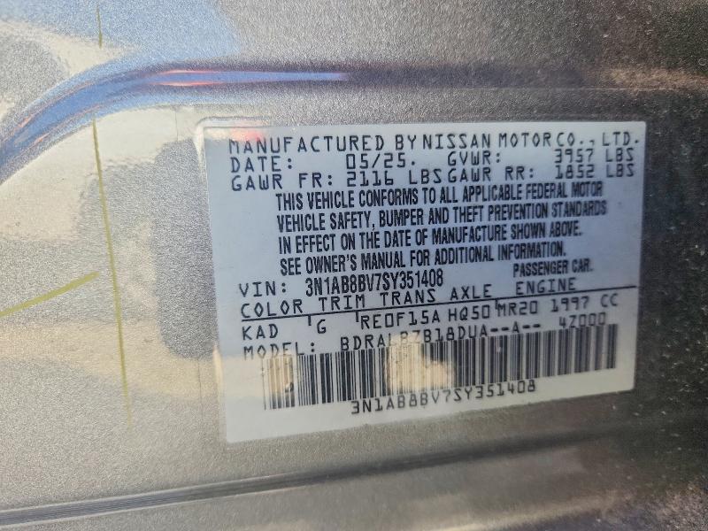 Продажа на аукционе авто 2025 Nissan Sentra, vin: 3N1AB8BV7SY351408, номер лота: 61979596