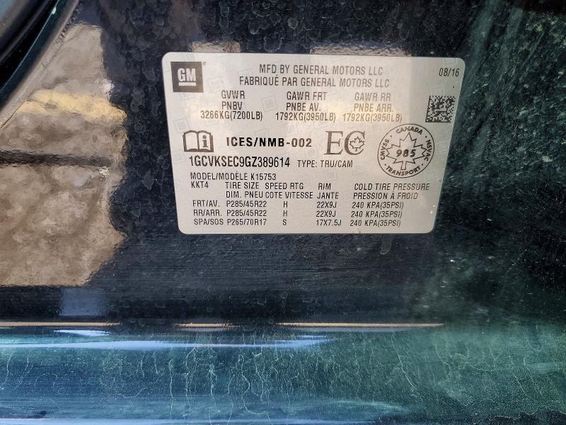 Aukcja sprzedaży 2016 Chevrolet Silverado, vin: 1GCVKSEC9GZ389614, numer aukcji: 61762916