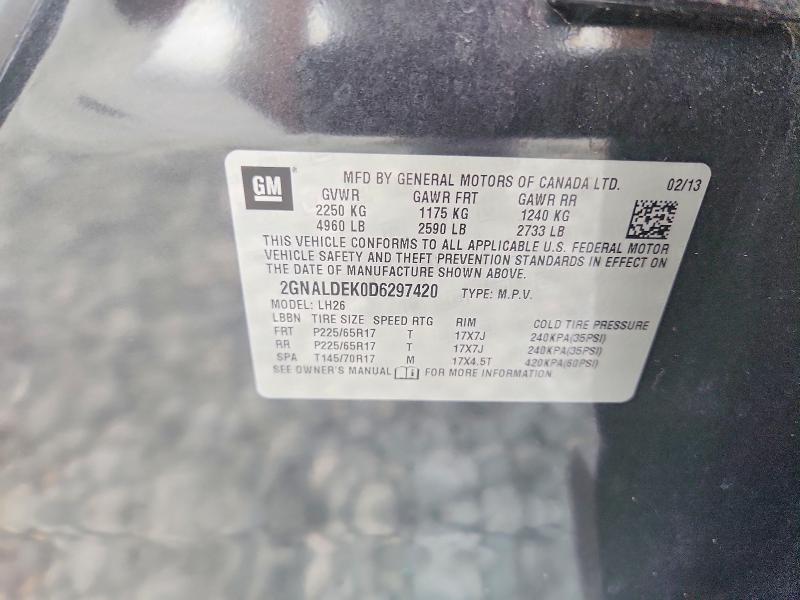 Продажа на аукционе авто 2013 Chevrolet Equinox, vin: 2GNALDEK0D6297420, номер лота: 61566306
