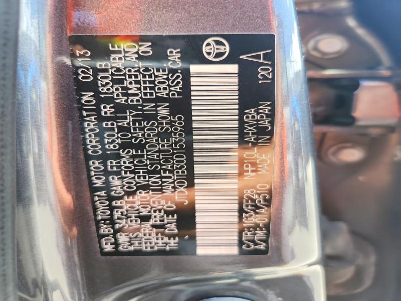 Продаж на аукціоні авто 2013 Toyota Prius C, vin: JTDKDTB30D1535965, номер лоту: 59899636