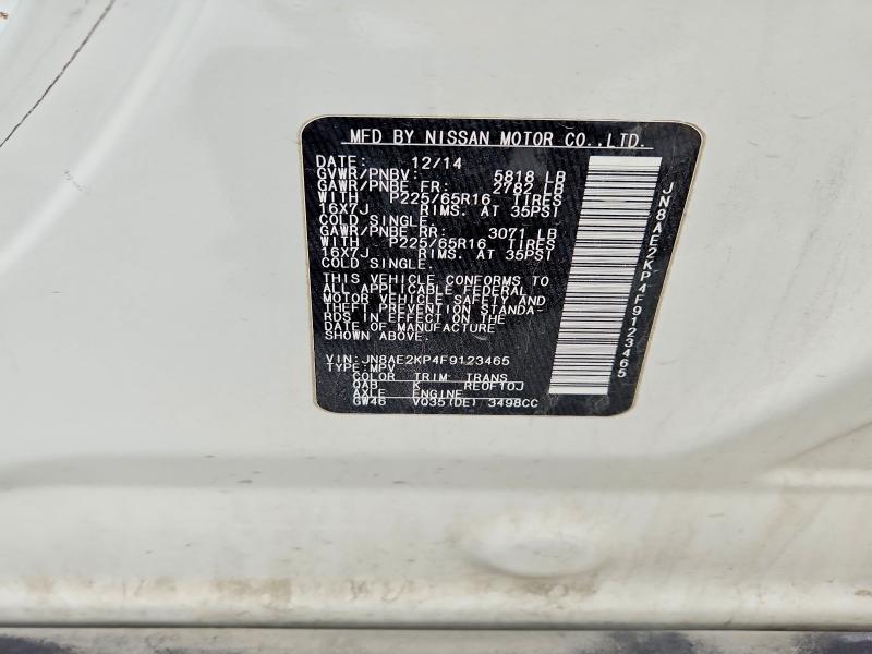 59380036 :رقم المزاد ، JN8AE2KP4F9123465 vin ، 2015 Nissan Quest مزاد بيع