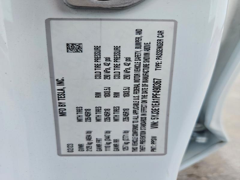 Aukcja sprzedaży 2023 Tesla Model 3, vin: 5YJ3E1EA1PF490367, numer aukcji: 60420646