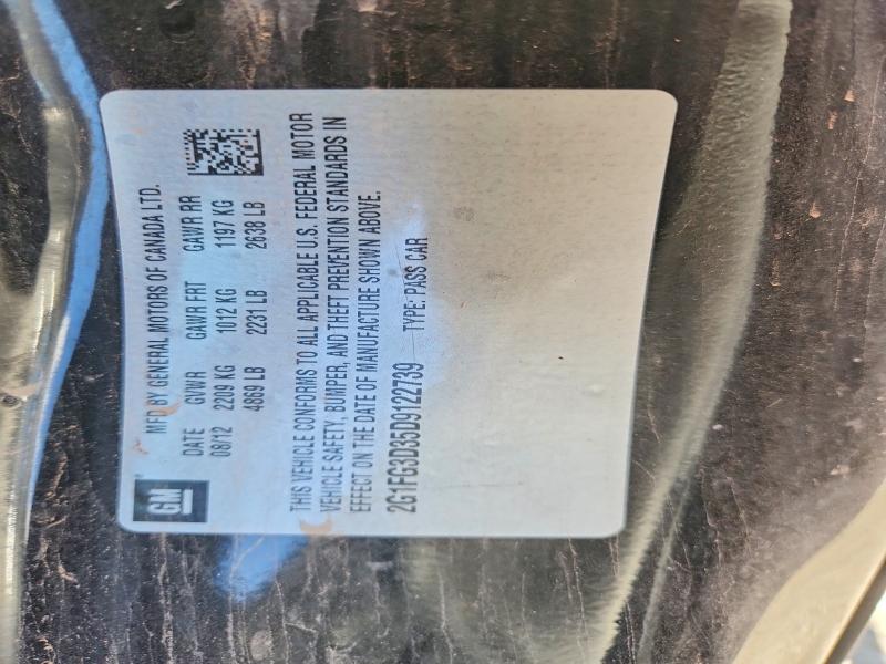 2013 Chevrolet Camaro მანქანა იყიდება აუქციონზე, vin: 2G1FG3D35D9122739, აუქციონის ნომერი: 59224566