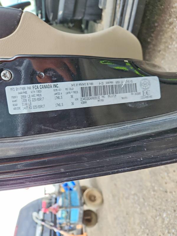 2019 Dodge Grand Caravan მანქანა იყიდება აუქციონზე, vin: 2C4RDGBGXKR699192, აუქციონის ნომერი: 58756586