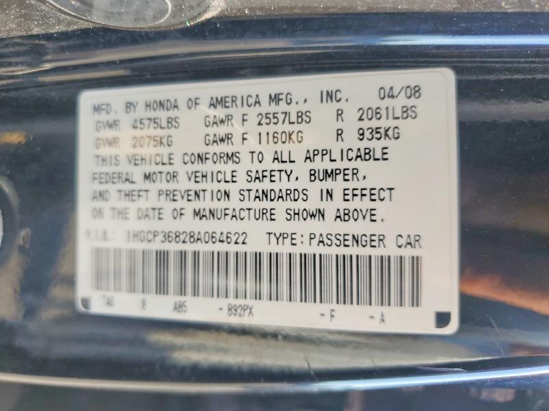 Aukcja sprzedaży 2008 Honda Accord, vin: 1HGCP36828A064622, numer aukcji: 61337236