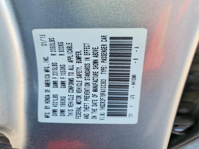 Продажа на аукционе авто 2015 Honda Accord, vin: 1HGCR2F79FA100363, номер лота: 62652056