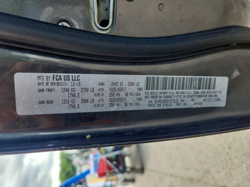 2017 Dodge Journey მანქანა იყიდება აუქციონზე, vin: 3C4PDCAB3HT573123, აუქციონის ნომერი: 61819876