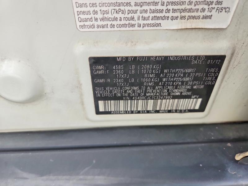 Продаж на аукціоні авто 2012 Subaru Outback, vin: 4S4BRCJC7C3247992, номер лоту: 60835316
