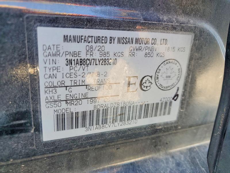 Продажа на аукционе авто 2020 Nissan Sentra, vin: 3N1AB8CV7LY283210, номер лота: 63139306
