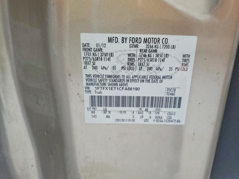 Aukcja sprzedaży 2012 Ford F150, vin: 1FTFX1ET1CFA56190, numer aukcji: 60231216