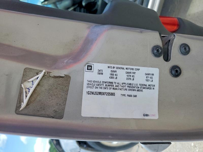 1999 Pontiac Grand Prix მანქანა იყიდება აუქციონზე, vin: 1G2WJ52M9XF205865, აუქციონის ნომერი: 60801766