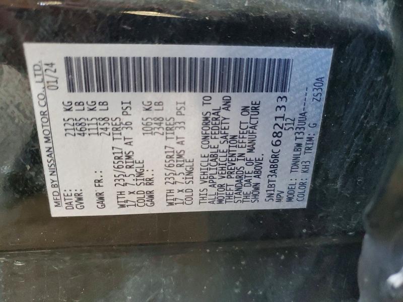 60820886 :رقم المزاد ، 5N1BT3AB6RC682133 vin ، 2024 Nissan Rogue مزاد بيع