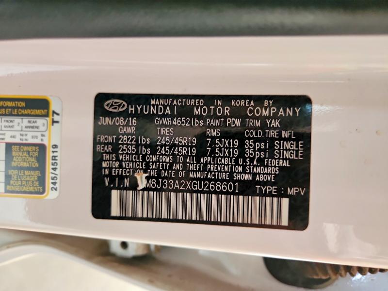 Продаж на аукціоні авто 2016 Hyundai Tucson, vin: KM8J33A2XGU268601, номер лоту: 61505726