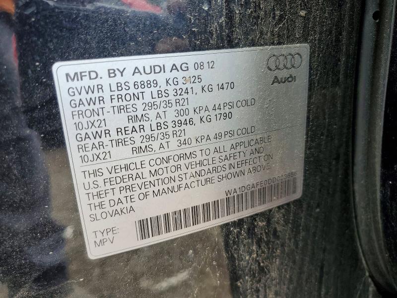 Продажа на аукционе авто 2013 Audi Q7, vin: WA1DGAFE0DD003656, номер лота: 63071246