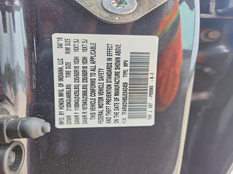 Продаж на аукціоні авто 2018 Honda Cr-v, vin: 7FARW2H80JE042459, номер лоту: 62919046