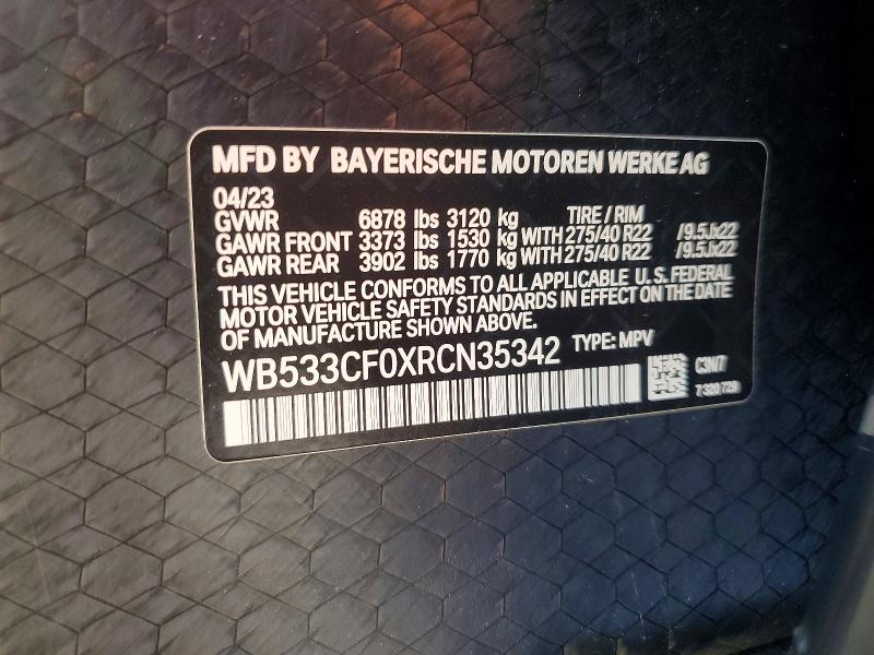 60066956 :رقم المزاد ، WB533CF0XRCN35342 vin ، 2024 Bmw Ix مزاد بيع
