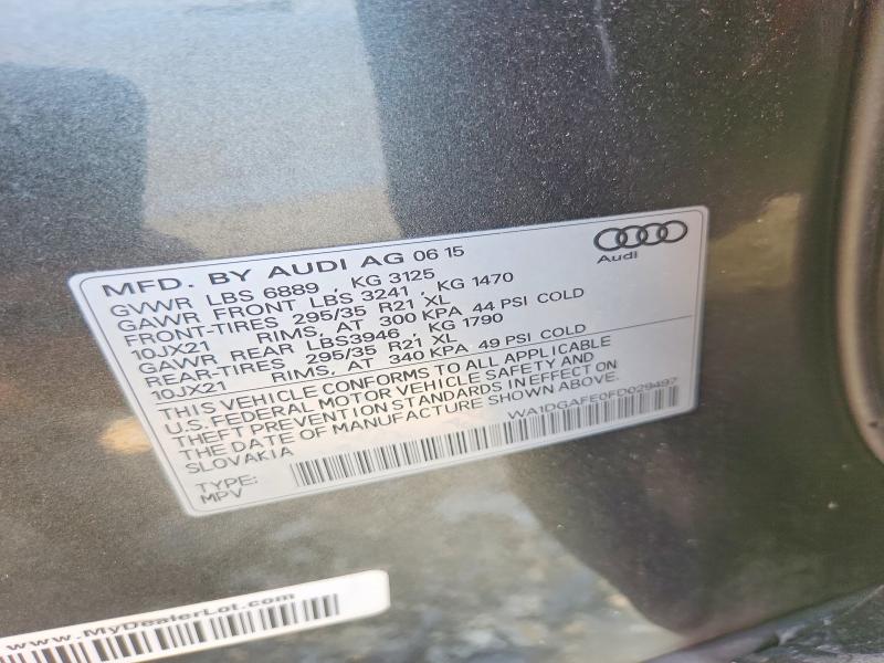 Продажа на аукционе авто 2015 Audi Q7, vin: WA1DGAFE0FD029497, номер лота: 57818196