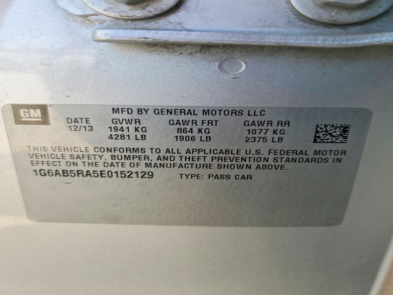 Aukcja sprzedaży 2014 Cadillac Ats, vin: 1G6AB5RA5E0152129, numer aukcji: 60581876