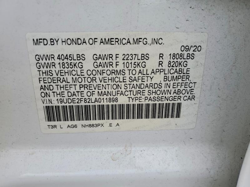 Продаж на аукціоні авто 2020 Acura Ilx, vin: 19UDE2F82LA011898, номер лоту: 62752976