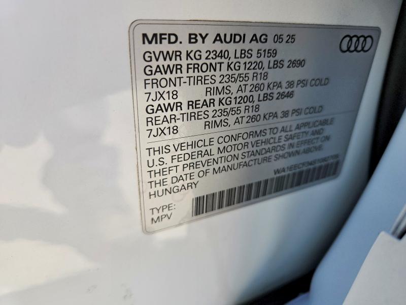 Aukcja sprzedaży 2025 Audi Q3, vin: WA1EECF34S1082705, numer aukcji: 62351946