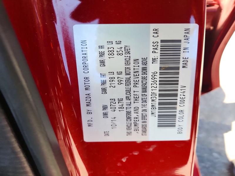 2015 Mazda 3 მანქანა იყიდება აუქციონზე, vin: JM1BM1M30F1236996, აუქციონის ნომერი: 62539196