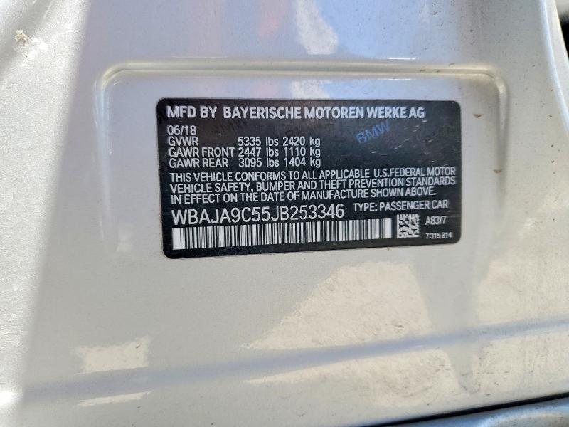 61931456 :رقم المزاد ، WBAJA9C55JB253346 vin ، 2018 Bmw 530e مزاد بيع