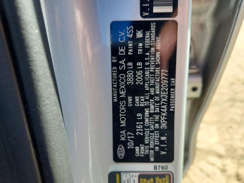 Продаж на аукціоні авто 2018 Kia Forte, vin: 3KPFK4A7XJE209777, номер лоту: 62915336