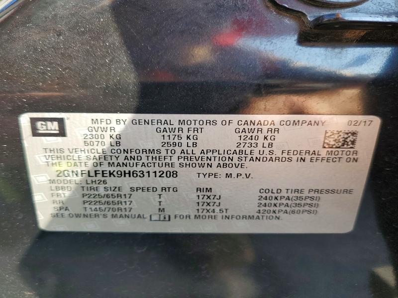 Продажа на аукционе авто 2017 Chevrolet Equinox, vin: 2GNFLFEK9H6311208, номер лота: 59655996