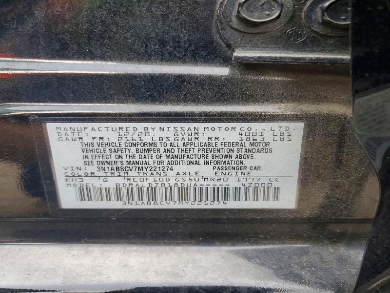 Продажа на аукционе авто 2021 Nissan Sentra, vin: 3N1AB8CV7MY221274, номер лота: 61956276