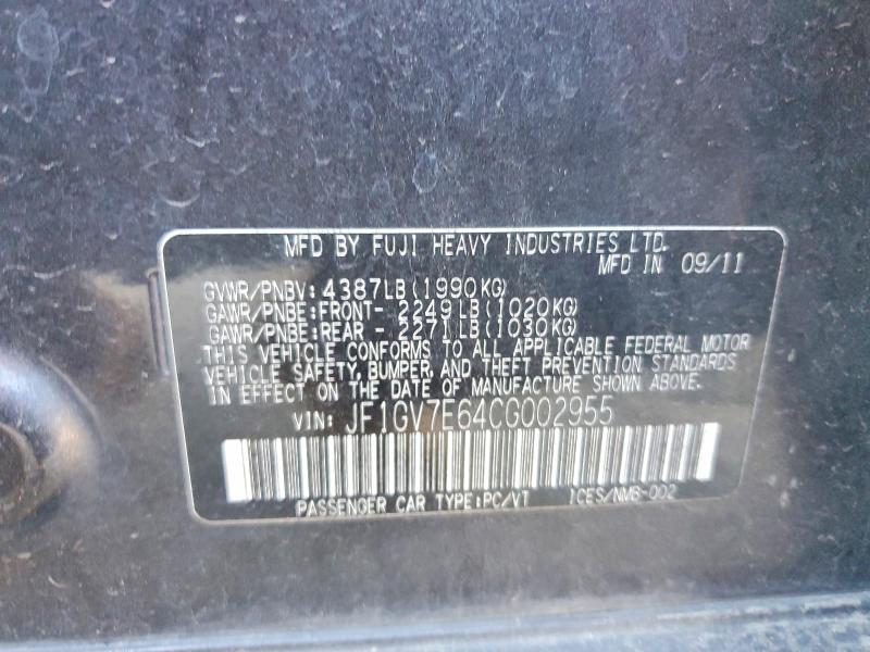 Продажа на аукционе авто 2012 Subaru Impreza, vin: JF1GV7E64CG002955, номер лота: 60399936