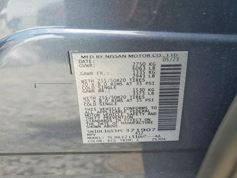 62938696 :رقم المزاد ، 5N1DL1GS3PC371907 vin ، 2023 Infiniti Qx60 مزاد بيع