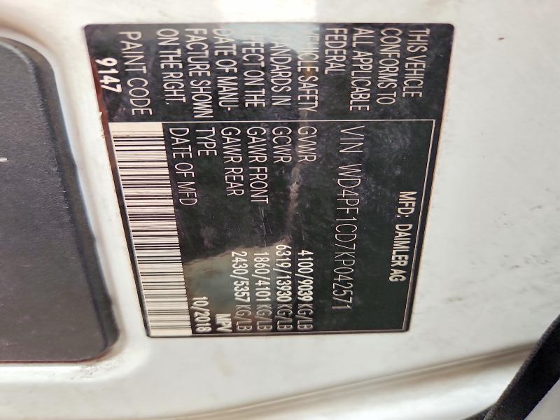 Продажа на аукционе авто 2019 Mercedes-benz Sprinter, vin: WD4PF1CD7KP042571, номер лота: 60822196
