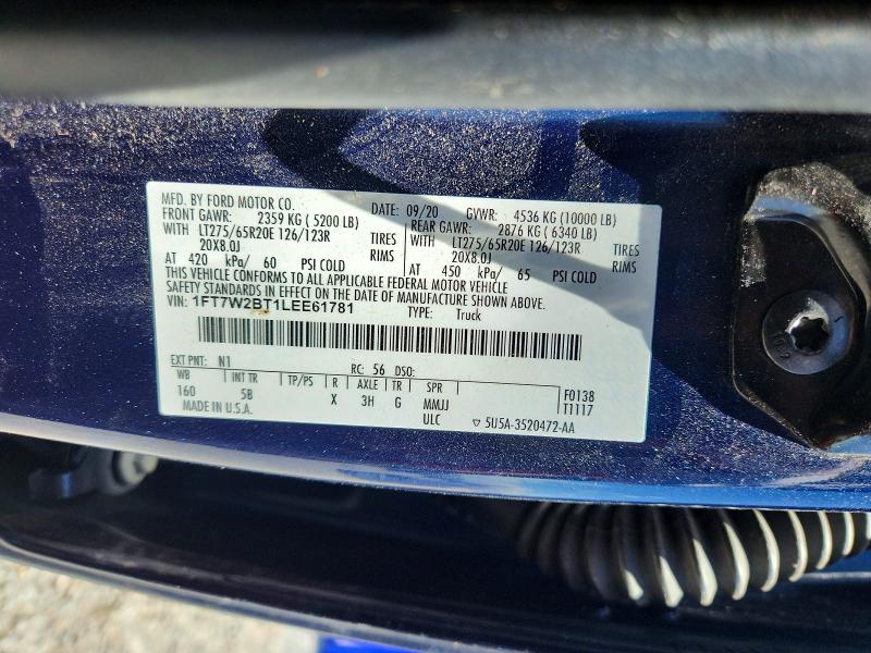 Продажа на аукционе авто 2020 Ford F250, vin: 1FT7W2BT1LEE61781, номер лота: 60380476