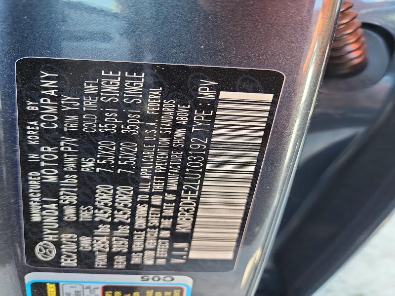 63034396 :رقم المزاد ، KM8R3DHE2LU103192 vin ، 2020 Hyundai Palisade مزاد بيع