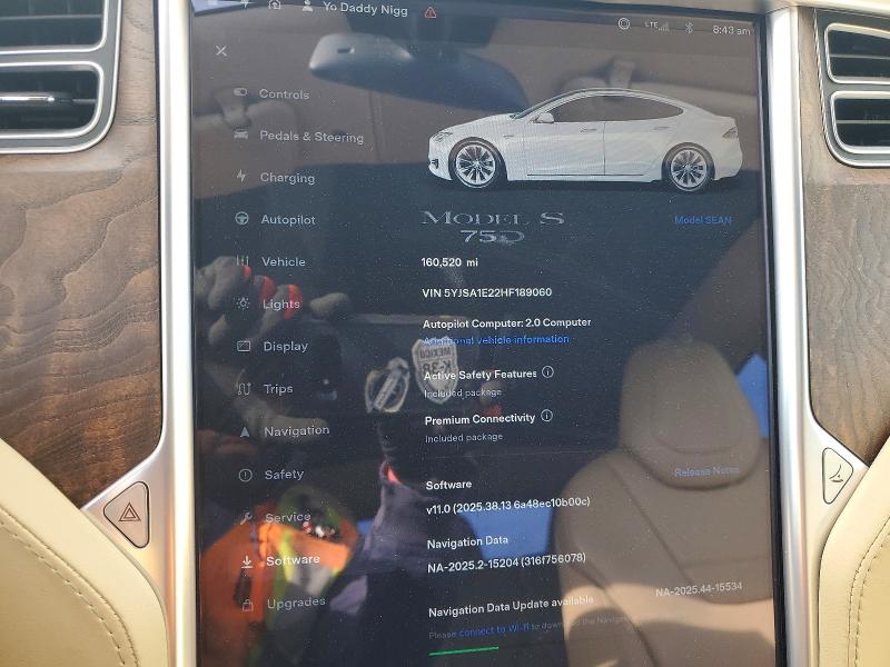Продаж на аукціоні авто 2017 Tesla Model S, vin: 5YJSA1E22HF189060, номер лоту: 62314066