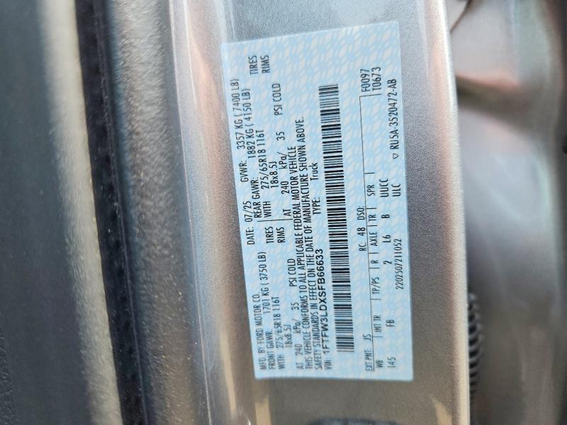 Aukcja sprzedaży 2025 Ford F150, vin: 1FTFW3LDXSFB66633, numer aukcji: 60428066