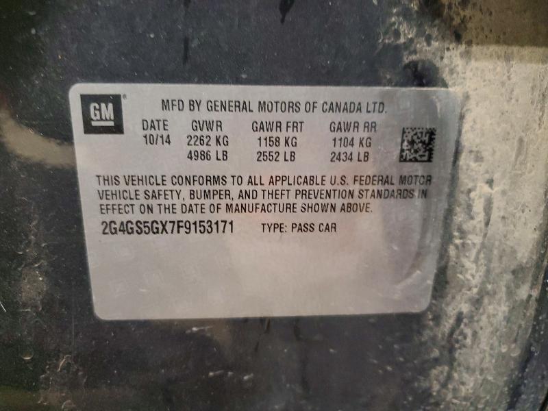 61760186 :رقم المزاد ، 2G4GS5GX7F9153171 vin ، 2015 Buick Regal مزاد بيع