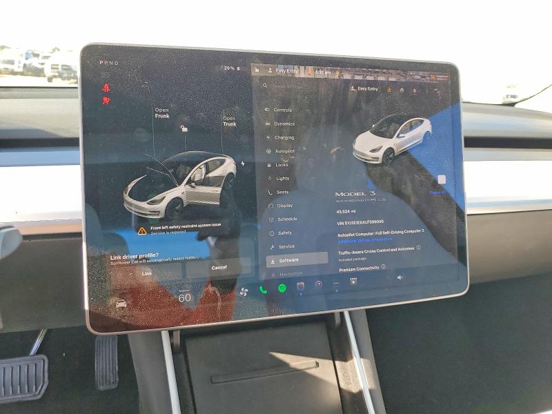 Продажа на аукционе авто 2020 Tesla Model 3, vin: 5YJ3E1EAXLF599095, номер лота: 60611806