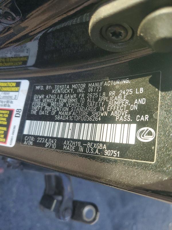 Продаж на аукціоні авто 2023 Lexus Es 300h, vin: 58ADA1C13PU036264, номер лоту: 60168956