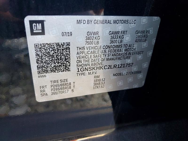 Aukcja sprzedaży 2020 Chevrolet Suburban, vin: 1GNSKHKC2LR121757, numer aukcji: 59795466