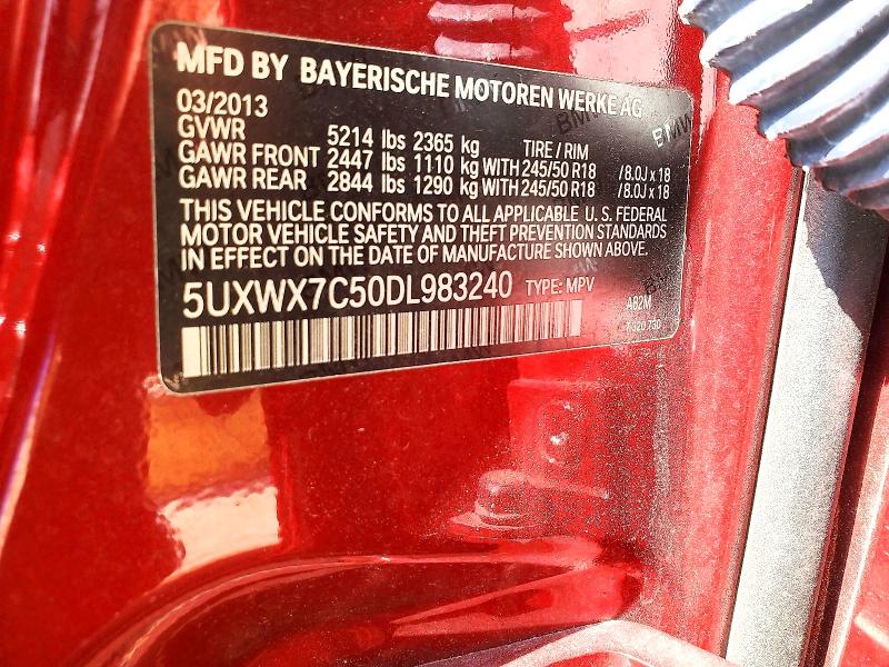 59589936 :رقم المزاد ، 5UXWX7C50DL983240 vin ، 2013 Bmw X3 مزاد بيع