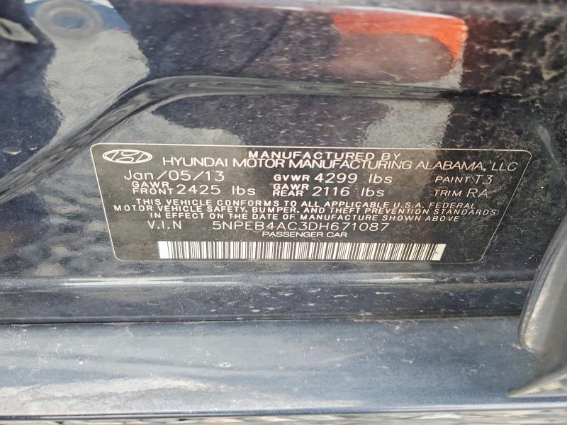 Продажа на аукционе авто 2013 Hyundai Sonata, vin: 5NPEB4AC3DH671087, номер лота: 60580926