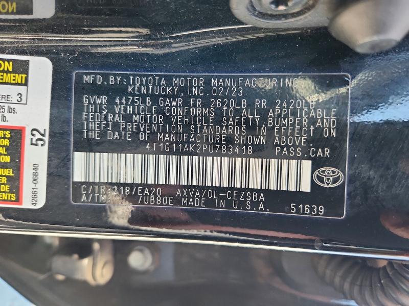 Продаж на аукціоні авто 2023 Toyota Camry, vin: 4T1G11AK2PU783418, номер лоту: 60520006