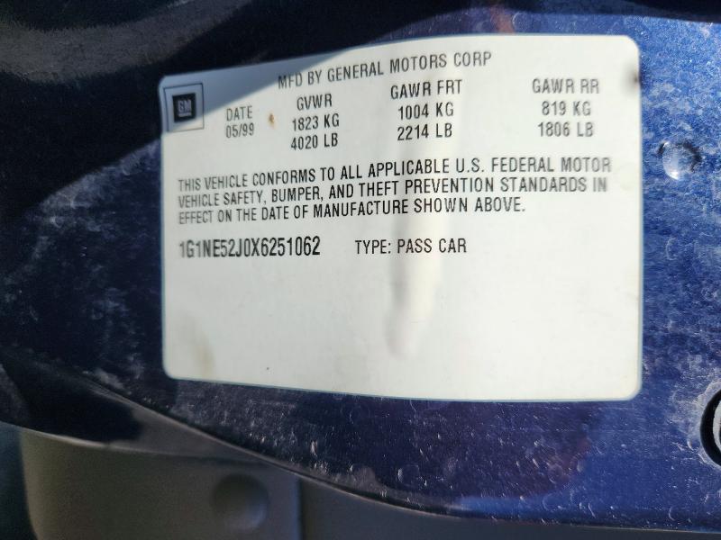 Aukcja sprzedaży 1999 Chevrolet Malibu, vin: 1G1NE52J0X6251062, numer aukcji: 59318296