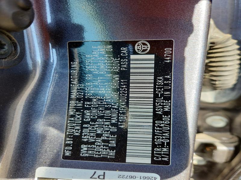 Продаж на аукціоні авто 2013 Toyota Camry, vin: 4T1BF1FK4DU225411, номер лоту: 63051286