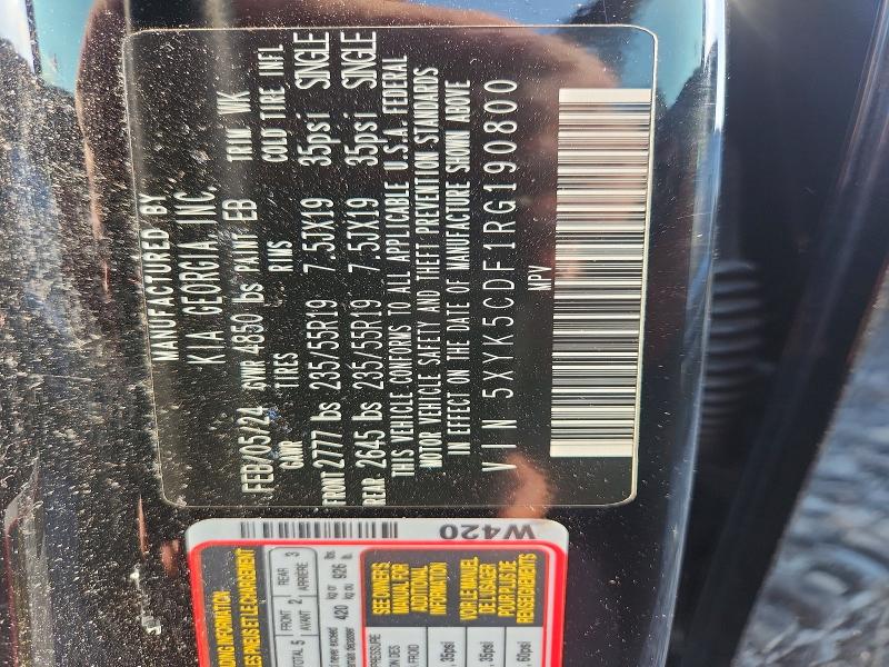 62484906 :رقم المزاد ، 5XYK5CDF1RG190800 vin ، 2024 Kia Sportage مزاد بيع